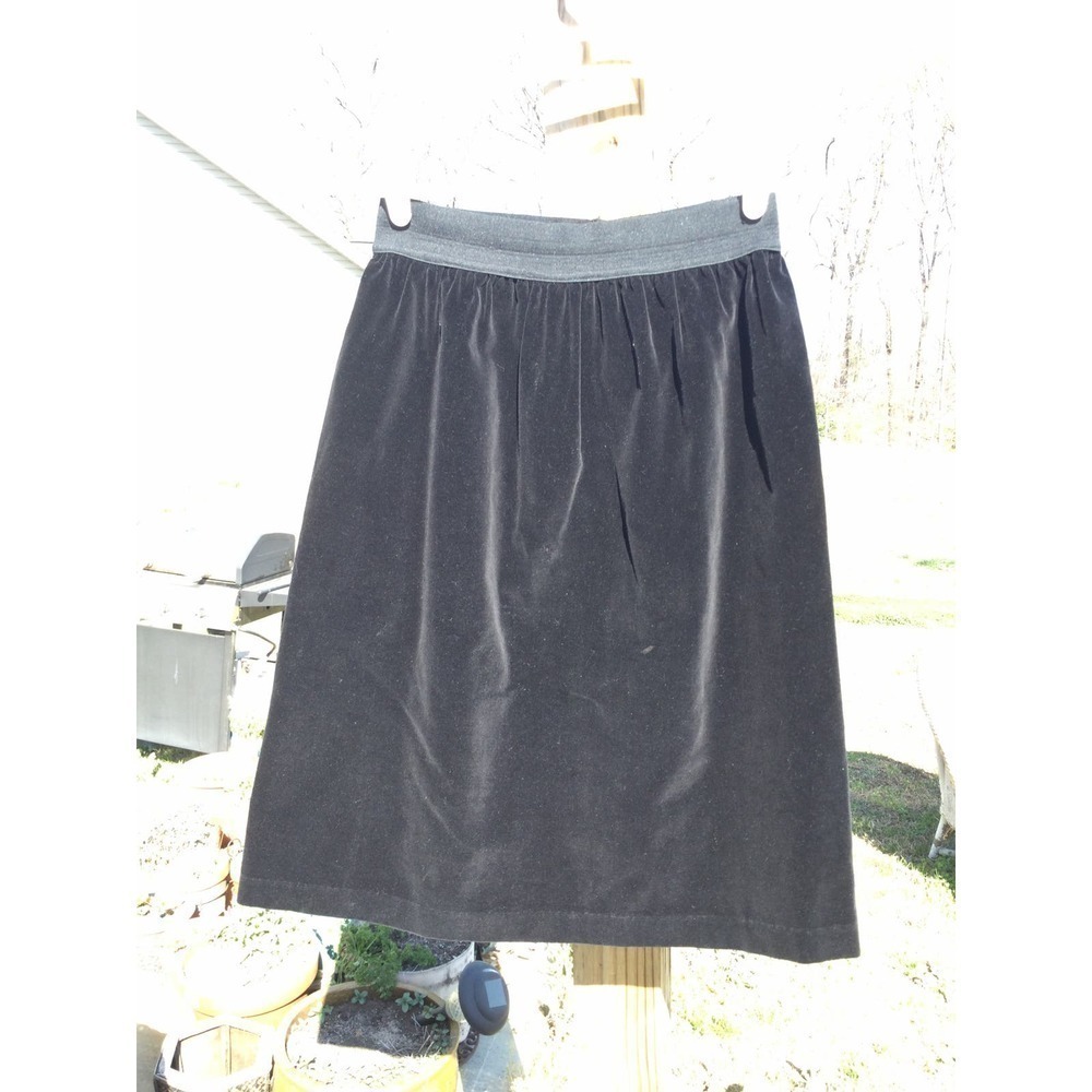 Vtg Diane Von Furstenberg velvet skirt womens M black gothic 70s union witchy